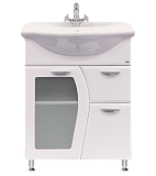 Купить тумба дрея - 65 , с 1-им ящ.(стекл)+раков. (комп),misty. в Иваново магазин сантехники Суперстрой