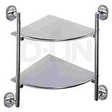 Купить полка стеклянная угловая 2-х ярусная d262700, d-lin. в Иваново магазин сантехники Суперстрой