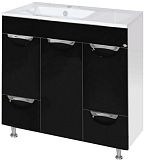 Купить тумба кристи-75 2 ящ., черная, misty в Иваново магазин сантехники Суперстрой