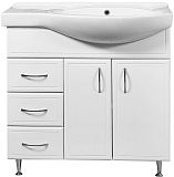 Купить тумба концепт-80 белый правая+раковина коралл,stella polar. в Иваново магазин сантехники Суперстрой