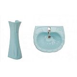 Купить раковина на пьедестале орхидея 58*49 бело-голубая, будфарфор. в Иваново магазин сантехники Суперстрой