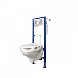 Купить комплект delfi подвесной с сидением slim дюропласт lift+инсталляция vector с кнопкой actis-хром глянцевый,cersanit. в Иваново магазин сантехники Суперстрой