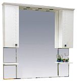 Купить зеркало-шкаф олимпия-120 прямая белое фактурное, misty. в Иваново магазин сантехники Суперстрой