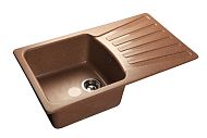 Купить мойка кухонная керамогранит standart  gf-s850l (терракот), granfest. в Иваново магазин сантехники Суперстрой