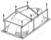 Купить опора металлическая усиленная style l, domani-spa в Иваново магазин сантехники Суперстрой