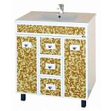 Купить тумба морена-90 3 ящ. золотая мозаика+ раковина, misty. в Иваново магазин сантехники Суперстрой