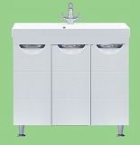 Купить тумба петра-75 белая эмаль+раковина , misty. в Иваново магазин сантехники Суперстрой