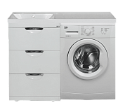 Купить тумба куба-105*49. 3 ящ. левая(для стир/машины), misty. в Иваново магазин сантехники Суперстрой