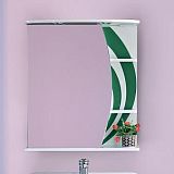 Купить зеркало - шкаф каролина - 60   лев. (свет) зеленое (стекло),misty. в Иваново магазин сантехники Суперстрой