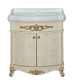 Купить тумба верона - 80  прямая слоновая кость патина, misty. в Иваново магазин сантехники Суперстрой