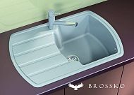 Купить мойка композитная michelangelo 13-09 (черный блеск), brossko. в Иваново магазин сантехники Суперстрой