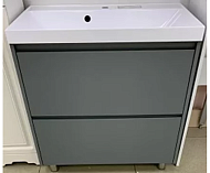 Купить тумба борнео-80,2 ящика,люкс графит матовый+раковина слим-80,stella polar. в Иваново магазин сантехники Суперстрой