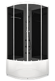 Купить душевая кабина domani spa delight 110high,100*100  вп тс черная задняя стенка, электрика, гидромассаж в Иваново магазин сантехники Суперстрой