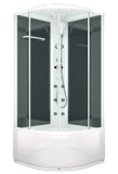 Купить душевая кабина domani delight 88high,80*80  вп см черная задняя стенка, электрика, гидромассаж в Иваново магазин сантехники Суперстрой