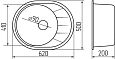 Купить мойка кухонная venera m черный (620мм*500мм), orivel. в Иваново магазин сантехники Суперстрой