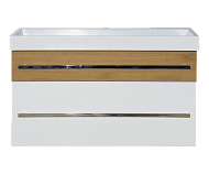 Купить тумба леон-100 подвесная 2ящ. белая + раковина caro, misty. в Иваново магазин сантехники Суперстрой