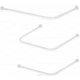 Купить карниз для ванны с кольцами угловой 90*90 белый, zalel. в Иваново магазин сантехники Суперстрой