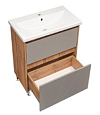 Купить тумба рене-80,2ящика дуб вотан/серый+ раковина фостер80,stella polar. в Иваново магазин сантехники Суперстрой
