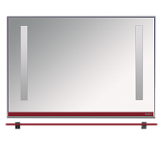 Купить зеркало джулия -120 с полочкой 12 мм бордовое,misty в Иваново магазин сантехники Суперстрой