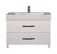 Купить тумба виктория-110 напольная 2 ящ., белая + раковина, misty. в Иваново магазин сантехники Суперстрой