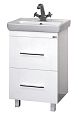 Купить тумба елена - 50 с 2 ящ. направл. с довод. белая, misty в Иваново магазин сантехники Суперстрой