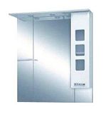 Купить зеркало - шкаф квадро - 75 прав. (свет) белая эмаль,misty. в Иваново магазин сантехники Суперстрой