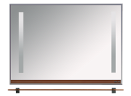 Купить зеркало джулия -120 с полочкой 12 мм коричневое,misty в Иваново магазин сантехники Суперстрой