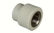 Купить муфта п/п комбинированная 90*3 вн резьба серая, spk. в Иваново магазин сантехники Суперстрой