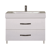 Купить тумба виктория-110 напольная 2 ящ., белая + раковина, misty. в Иваново магазин сантехники Суперстрой