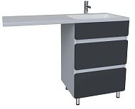 Купить тумба корделия-50l,2ящика,серая,стиральная машина +раковина kamilla-110,stella polar. в Иваново магазин сантехники Суперстрой