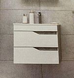 Купить тумба луна-60 подвесная, 2ящика,белый матовый+раковина pulsus-60,stella polar. в Иваново магазин сантехники Суперстрой