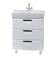 Купить тумба жасмин - 60, 3 ящ. белая эмаль направ. с доводчиком ,misty. в Иваново магазин сантехники Суперстрой