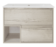 Купить тумба подвесная дунай - 75 с 2-ящ и нишей+раковина, misty. в Иваново магазин сантехники Суперстрой