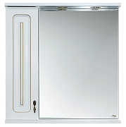 Купить зеркало - шкаф вояж - 70  лев. белая патина, misty. в Иваново магазин сантехники Суперстрой