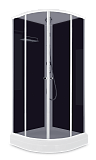 Купить душевая кабина domani spa eko 99 без крыши, 90*90 нп тс-задняя стенка черная в Иваново магазин сантехники Суперстрой
