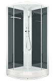 Купить душевая кабина domani delight 99 90*90  нп мс черная задняя стенка, электрика, гидромассаж в Иваново магазин сантехники Суперстрой