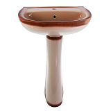 Купить раковина на пьедестале версия бежевый декор, перелив, воротынск. в Иваново магазин сантехники Суперстрой