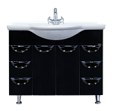 Купить тумба жасмин -105 ,6 ящ. черная эмаль,misty. в Иваново магазин сантехники Суперстрой