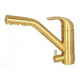 Купить смеситель для кухни под фильтр safira 15066-3 gold brass,kaiser в Иваново магазин сантехники Суперстрой