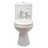 Купить компакт-унитаз лорена премиум декор, дюропласт, микролифт, старый оскол. в Иваново магазин сантехники Суперстрой