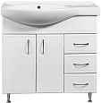 Купить тумба концепт-80 белый левая+раковина коралл,stella polar. в Иваново магазин сантехники Суперстрой